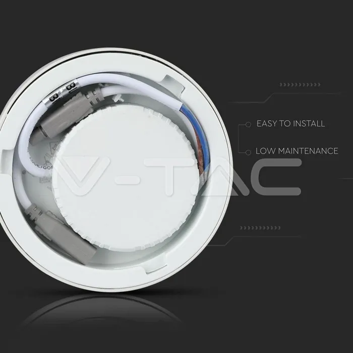 V-TAC VT-4910 12W LED Панел Външен монтаж Premium Кръгъл Модул Топло Бяла Светлина