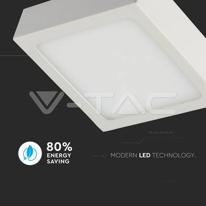 V-TAC VT-4913 12W LED Панел Външен монтаж Premium Квадратен Модул Топло Бяла Светлина