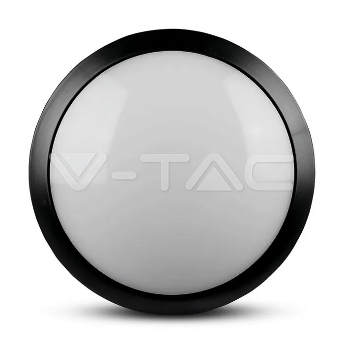 V-TAC VT-4981 12W LED Кръгло Тяло Външен Монтаж Сензор черно Тяло Топло Бяла Светлина