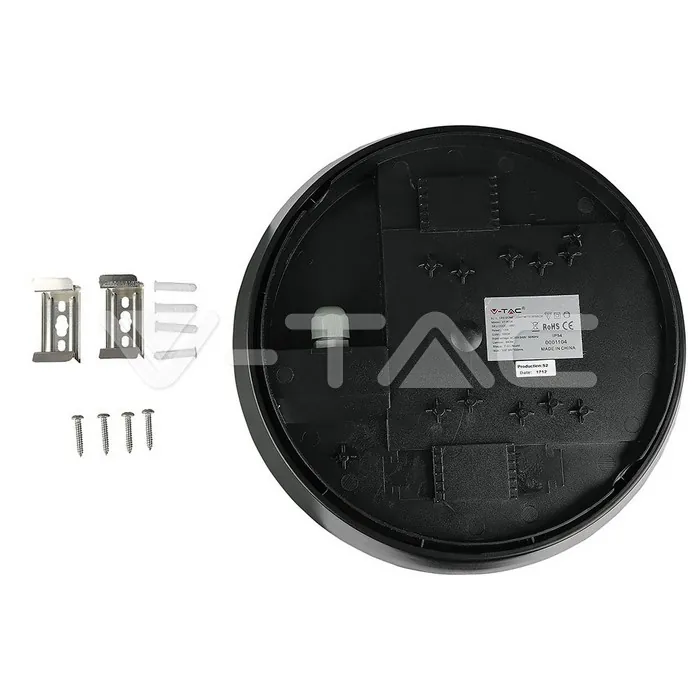 V-TAC VT-4981 12W LED Кръгло Тяло Външен Монтаж Сензор черно Тяло Топло Бяла Светлина