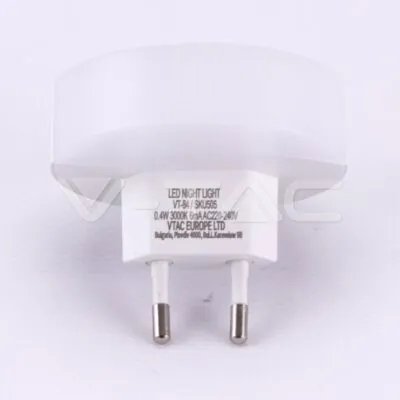 V-TAC VT-505 LED Нощна Лампа за Контакт USB Кръг 3000K
