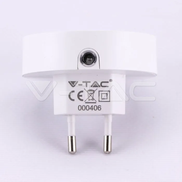 V-TAC VT-506 LED Нощна Лампа за Контакт USB Кръг 4000K