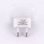 V-TAC VT-507 LED Нощна Лампа за Контакт USB Квадрат 3000K
