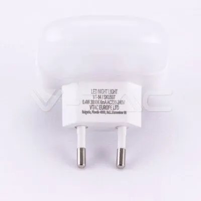 V-TAC VT-508 LED Нощна Лампа за Контакт USB Квадрат 4000K