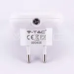 V-TAC VT-507 LED Нощна Лампа за Контакт USB Квадрат 3000K