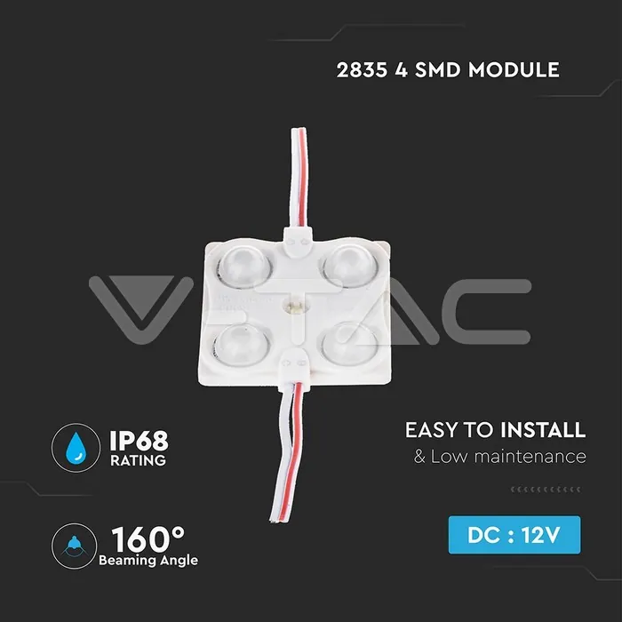 V-TAC VT-5129 LED Модул 1.44W 4LED SMD2835 Топло Бяла Светлина IP68