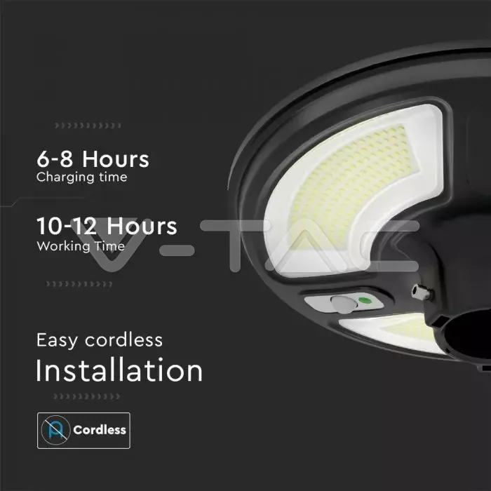 V-TAC VT-5150 LED Соларно Градинско Тяло 7.5W Сензор Дистанционно IP65 4000K