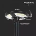 V-TAC VT-5153 LED Соларно Градинско Тяло 10W Сензор Дистанционно IP65 6500K