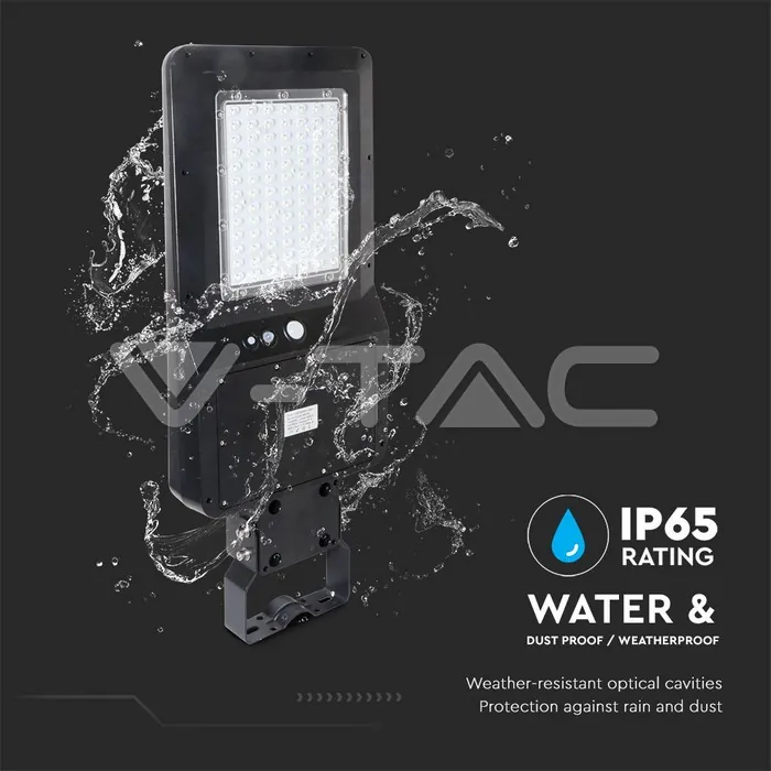 V-TAC VT-5503 40W Улична Лампа Соларна Черно Тяло 4000К 120lm/W