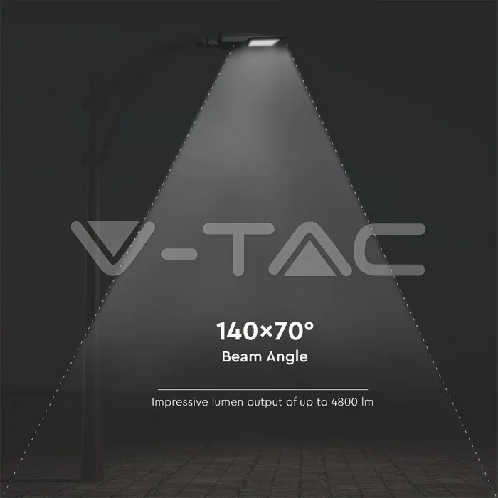 V-TAC VT-5503 40W Улична Лампа Соларна Черно Тяло 4000К 120lm/W