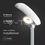 V-TAC VT-5505 LED Соларно Градинско Тяло 20W PIR Сензор Дистанционно 4000К