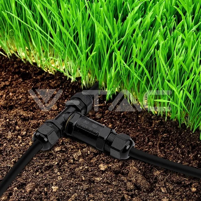 V-TAC VT-5978 Влагозащитен Конектор Черен 3х8-12мм IP68