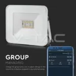 V-TAC VT-5984 20W LED Прожектор Bluetooth Бяло Тяло RGB + W