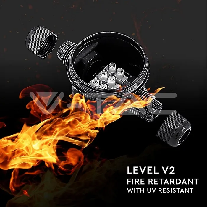 V-TAC VT-5987 Влагозащитена Кутия Черна 3х5-9мм IP66