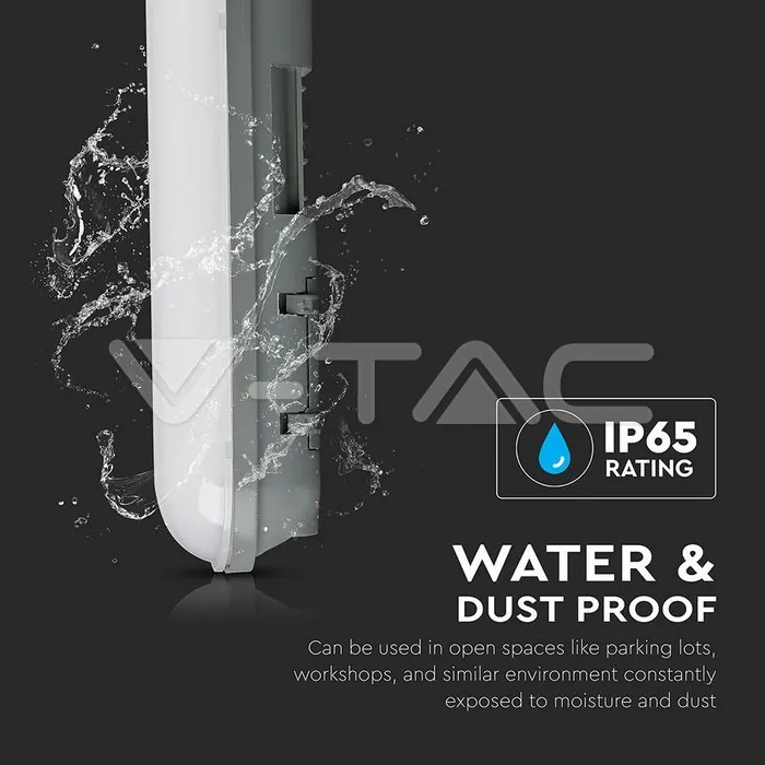 V-TAC VT-6184 LED Водозащитено тяло PC/PC 1500мм 48W Неутрално Бяла Светлина