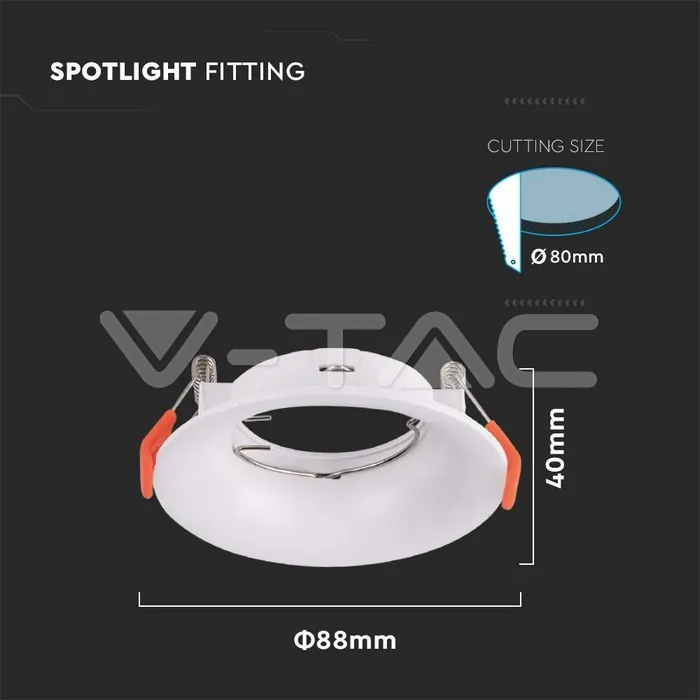 V-TAC VT-6632 GU10 Корпус Кръг Бял