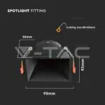 V-TAC VT-6639 GU10 Корпус Квадрат Черен