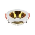 V-TAC VT-6648 GU10 Корпус Кръг Бяла Рамка с Златен Рефлектор