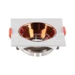 V-TAC VT-6655 GU10 Корпус Квадрат Бяла Рамка с Розово Злато Рефлектор