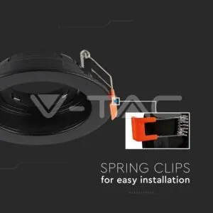 V-TAC VT-6659 GU10 Корпус Кръг Черен