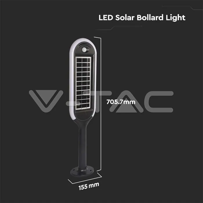 V-TAC VT-6666 5W LED Соларно Градинско Тяло Сензор 3000К