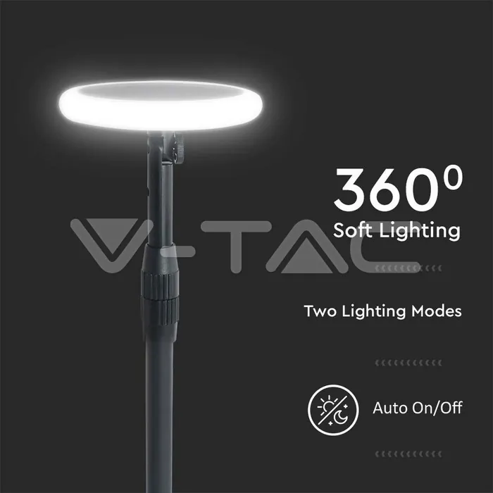 V-TAC VT-6668 3W LED Соларно Градински Тяло Черно Бяло Тяло 3000K 2бр.
