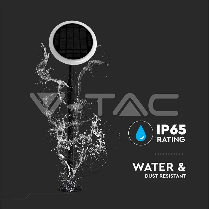 V-TAC VT-6669 8W LED Соларно Градински Тяло Черно Бяло Тяло 4000K