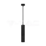 V-TAC VT-6686 1xGU10 Корпус Пендел Черен D:60x300мм