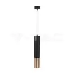 V-TAC VT-6688 1xGU10 Корпус Пендел Черен + Златно D:60x300мм