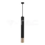 V-TAC VT-6689 1xGU10 Корпус Пендел Черен + Златно D:60x500мм
