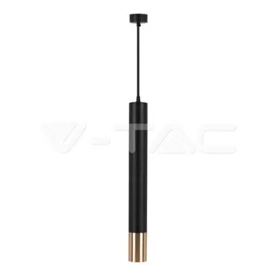 V-TAC VT-6689 1xGU10 Корпус Пендел Черен + Златно D:60x500мм