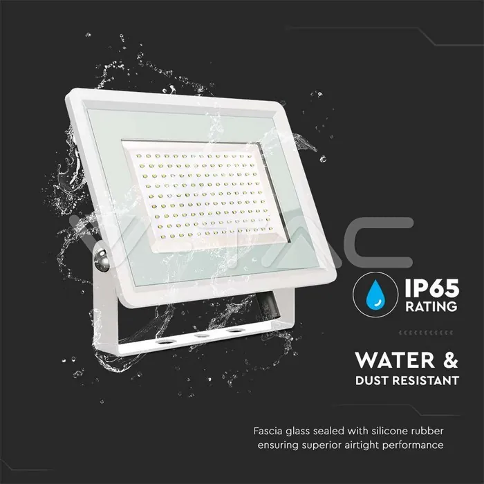 V-TAC VT-6724 100W LED Прожектор Бяло Тяло 3000K