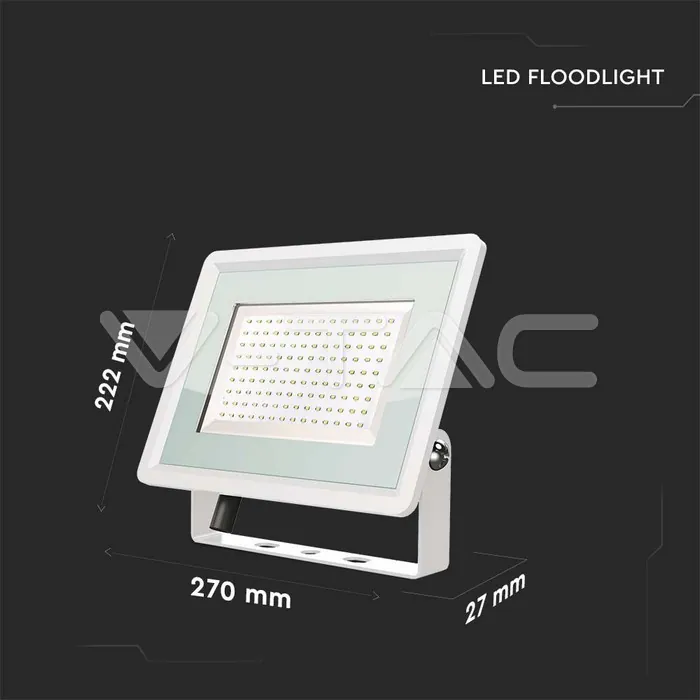 V-TAC VT-6724 100W LED Прожектор Бяло Тяло 3000K