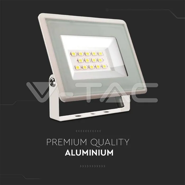 V-TAC VT-6730 10W LED Прожектор SMD F-Series Бяло Тяло 3000K
