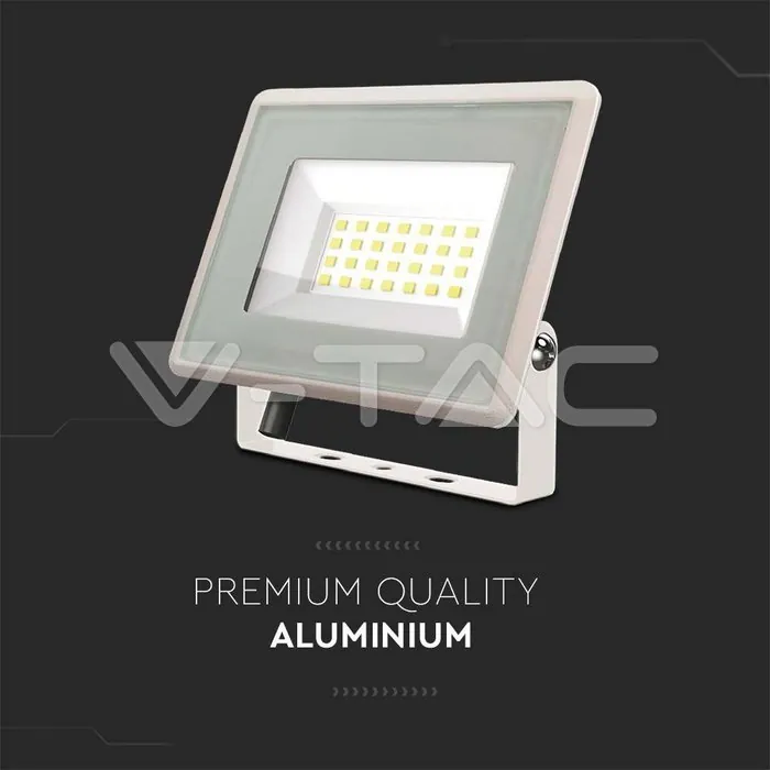 V-TAC VT-6740 20W LED Прожектор Бяло Тяло 3000K
