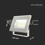 V-TAC VT-6740 20W LED Прожектор Бяло Тяло 3000K