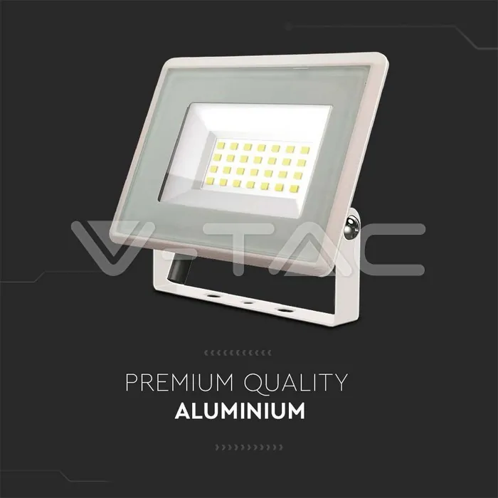 V-TAC VT-6742 20W LED Прожектор Бяло Тяло 6400K