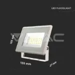 V-TAC VT-6742 20W LED Прожектор Бяло Тяло 6400K