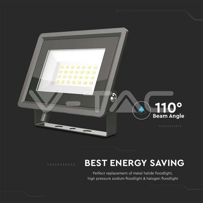 V-TAC VT-6743 30W LED Прожектор Черно Тяло 3000K