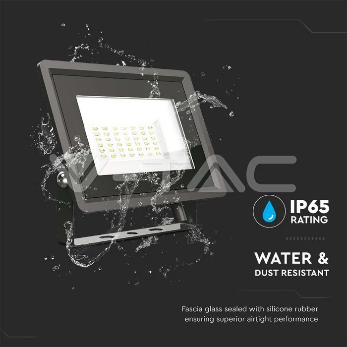 V-TAC VT-6744 30W LED Прожектор SMD F-Series Черно Тяло 4000K