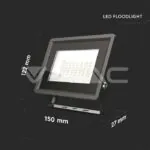 V-TAC VT-6744 30W LED Прожектор SMD F-Series Черно Тяло 4000K