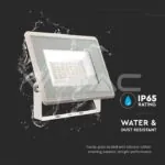 V-TAC VT-6747 30W LED Прожектор SMD F-Series Бяло Тяло 4000K