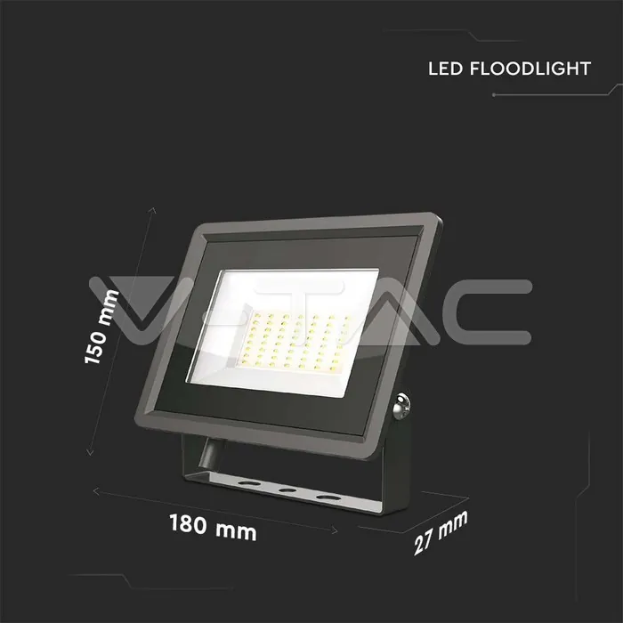 V-TAC VT-6751 50W LED Прожектор Черно Тяло 6500K