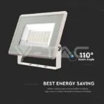 V-TAC VT-6752 50W LED Прожектор Бяло Тяло 3000K