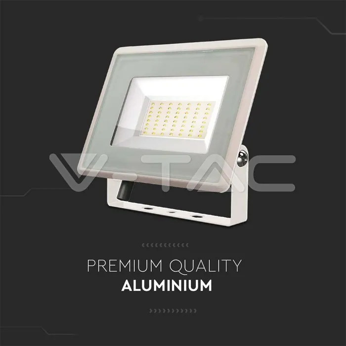 V-TAC VT-6754 50W LED Прожектор Бяло Тяло 6500K