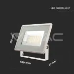 V-TAC VT-6754 50W LED Прожектор Бяло Тяло 6500K