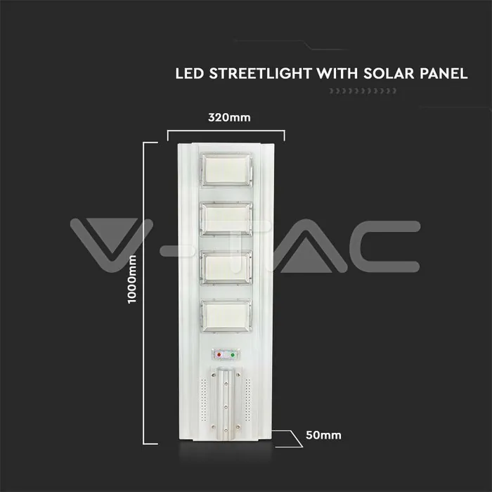 V-TAC VT-6760 50W Улична Лампа Соларна 6400К