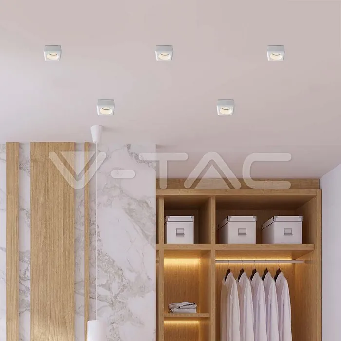 V-TAC VT-6761 GU10 Гипсова Отливка Кръг Бяла