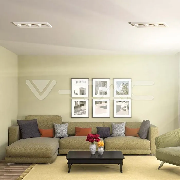 V-TAC VT-6764 3xGU10 Гипсова Отливка Кръг Бяла