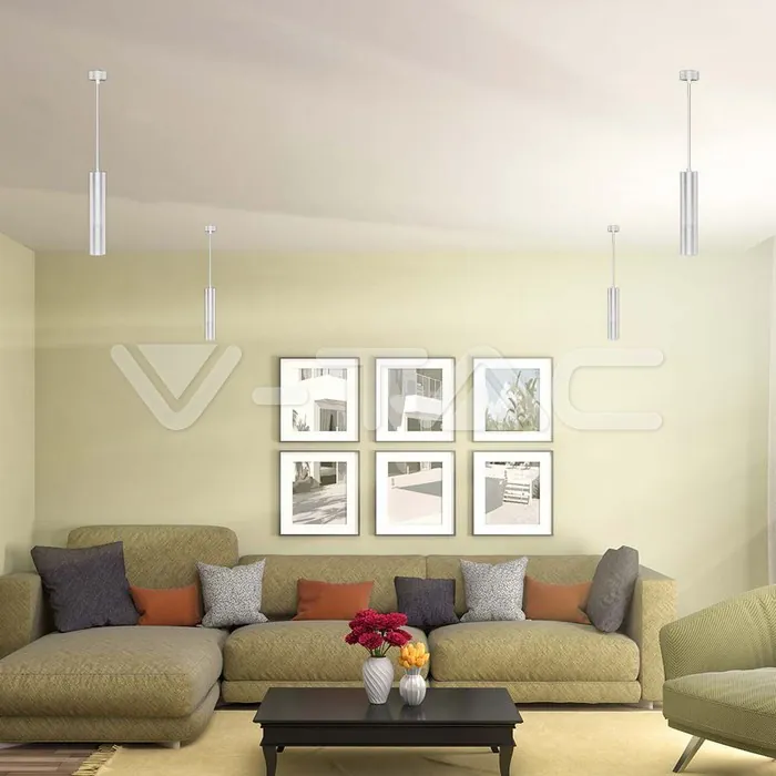V-TAC VT-6779 1*GU10 Корпус Пендел Бял D:60*300MM